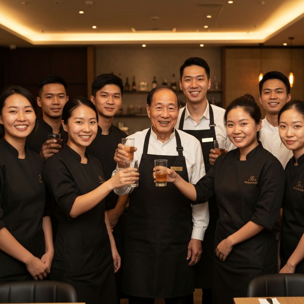 Equipe de restaurante celebrando sucesso